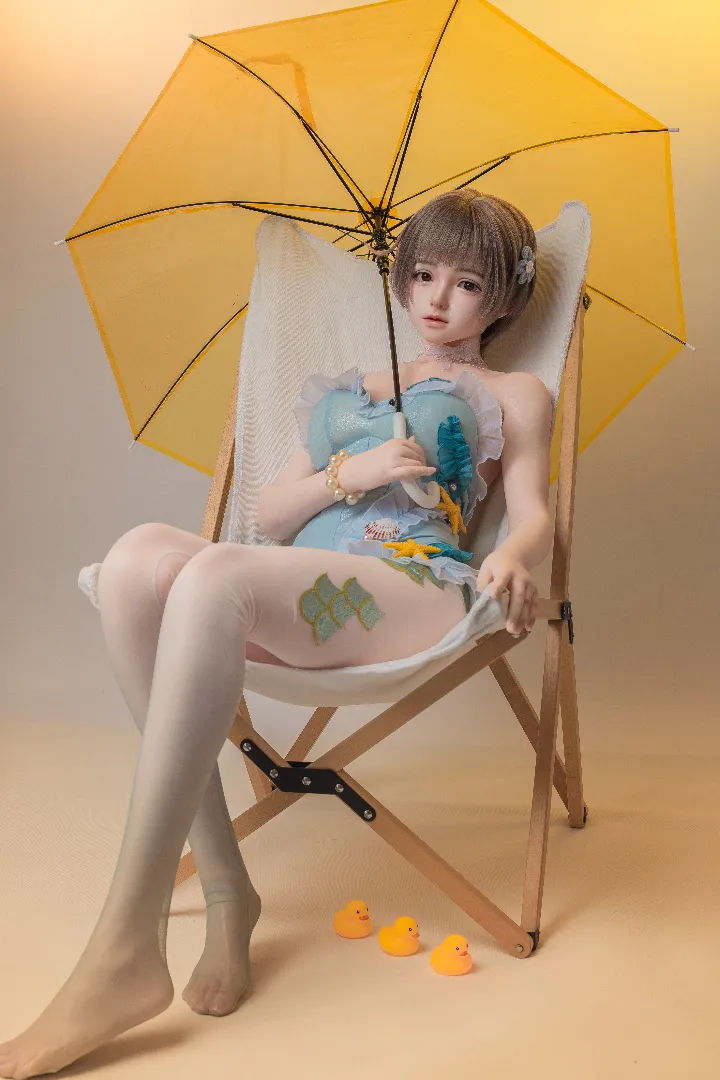 149cm (4ft11) B-Cup Realistic Skin Texture Silicone Sex Doll SHIO, ROS Head 96b